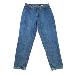 Eddie Bauer Denim Jeans‎ Womens 18 Blue High Rise Relaxed Tapered 100% Cotton
